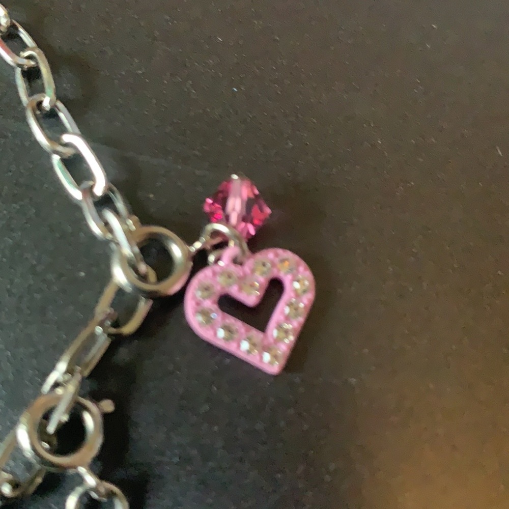 SUPER CUTE CHARM BRACELET GLITTER HEART +++ - Picture 2 of 5